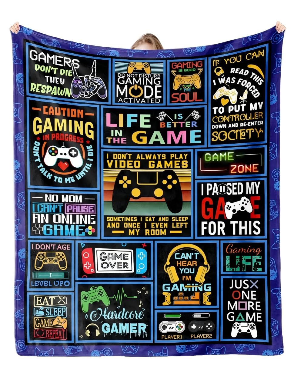 Enthusiasm Men's Gifts For Gamers Blanket, Gaming Gifts For Video Game Lover Gifts, Gifts For Gaming Throw Blanket (130X150cm)