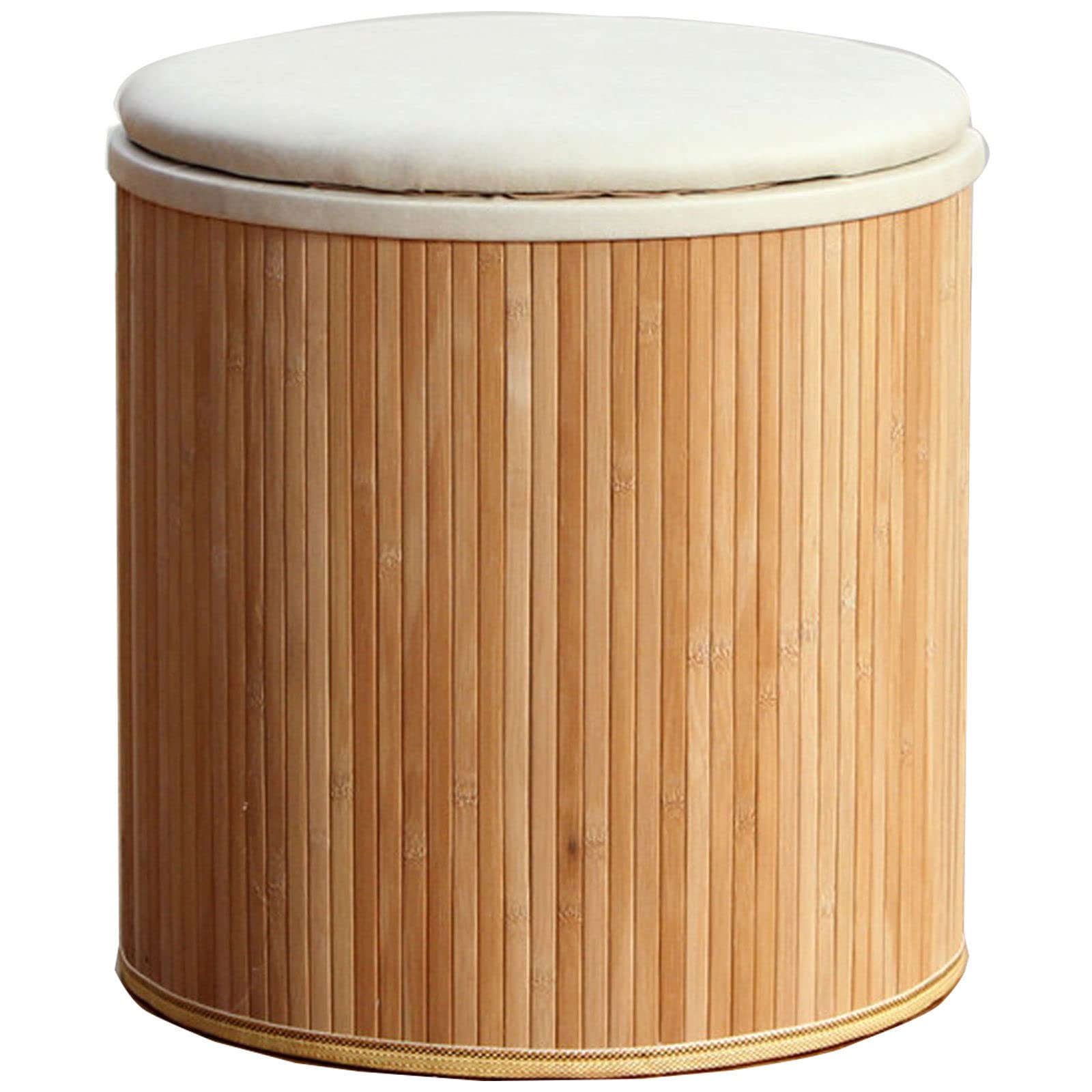 Repose-pieds de rangement rond en tissu rembourré pour salon