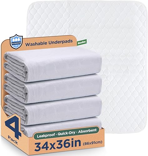 Almohadillas de incontinencia impermeables reutilizables para cama de incontinencia lavables, 8 tazas de absorción, protector de colchón para