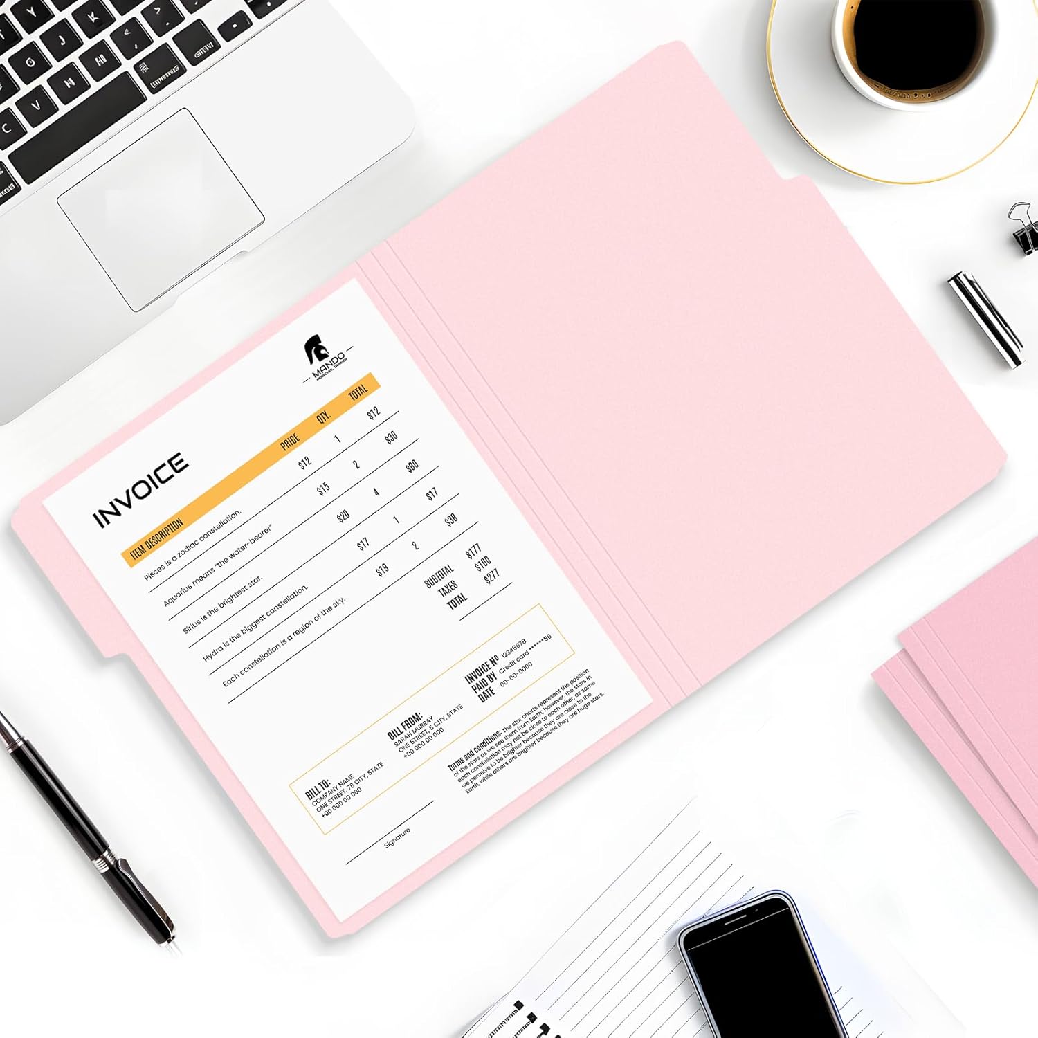 SUNEE File Folders, 30 Pack Manilla Folders 8.5 x 11, Colored File Folders Home Office School Supplies for Documents Files Paper, Pink image 5 of 7 B0D1Y96X2D