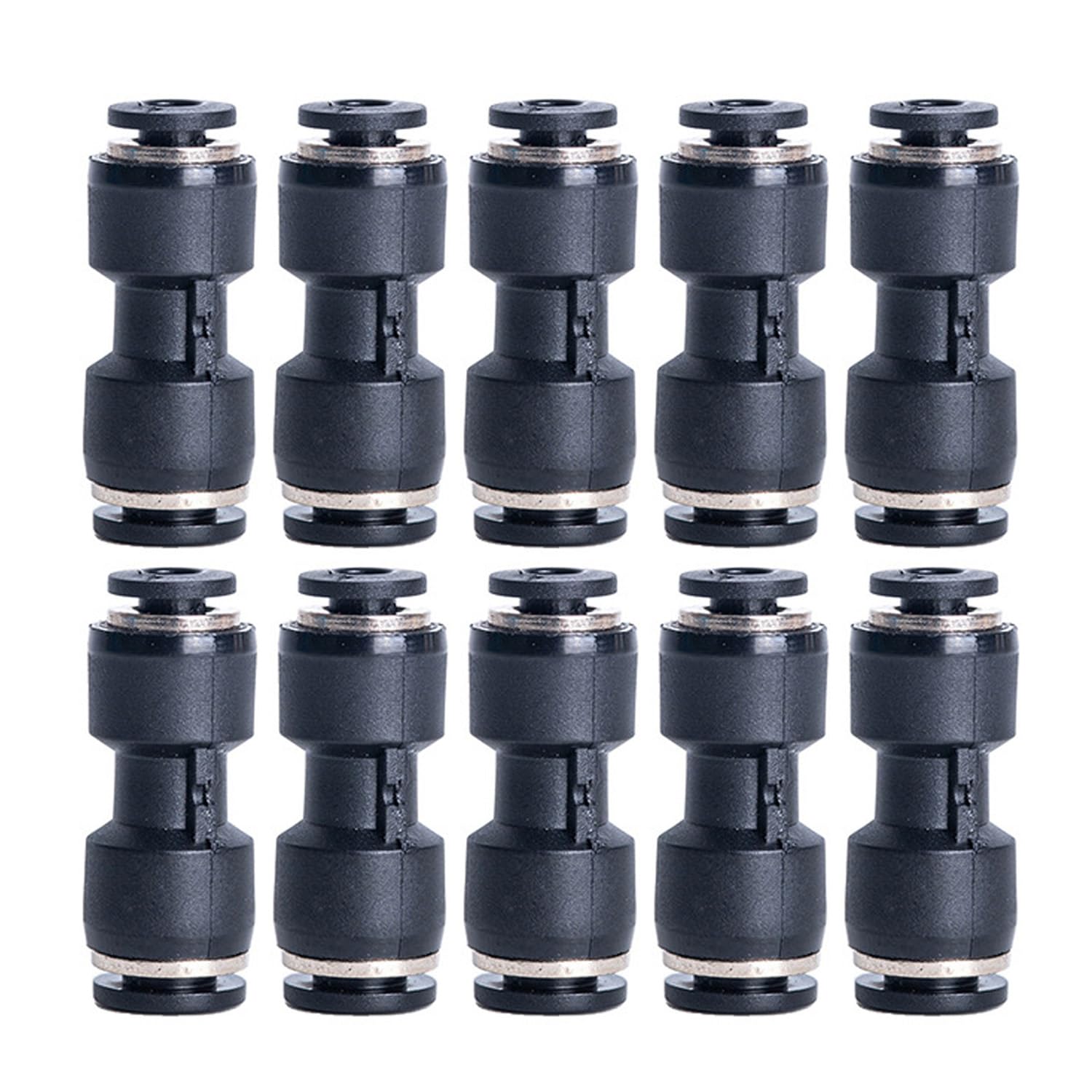 Racor neumático instantáneo de 1,27 cm y acople recto de acero inoxidable