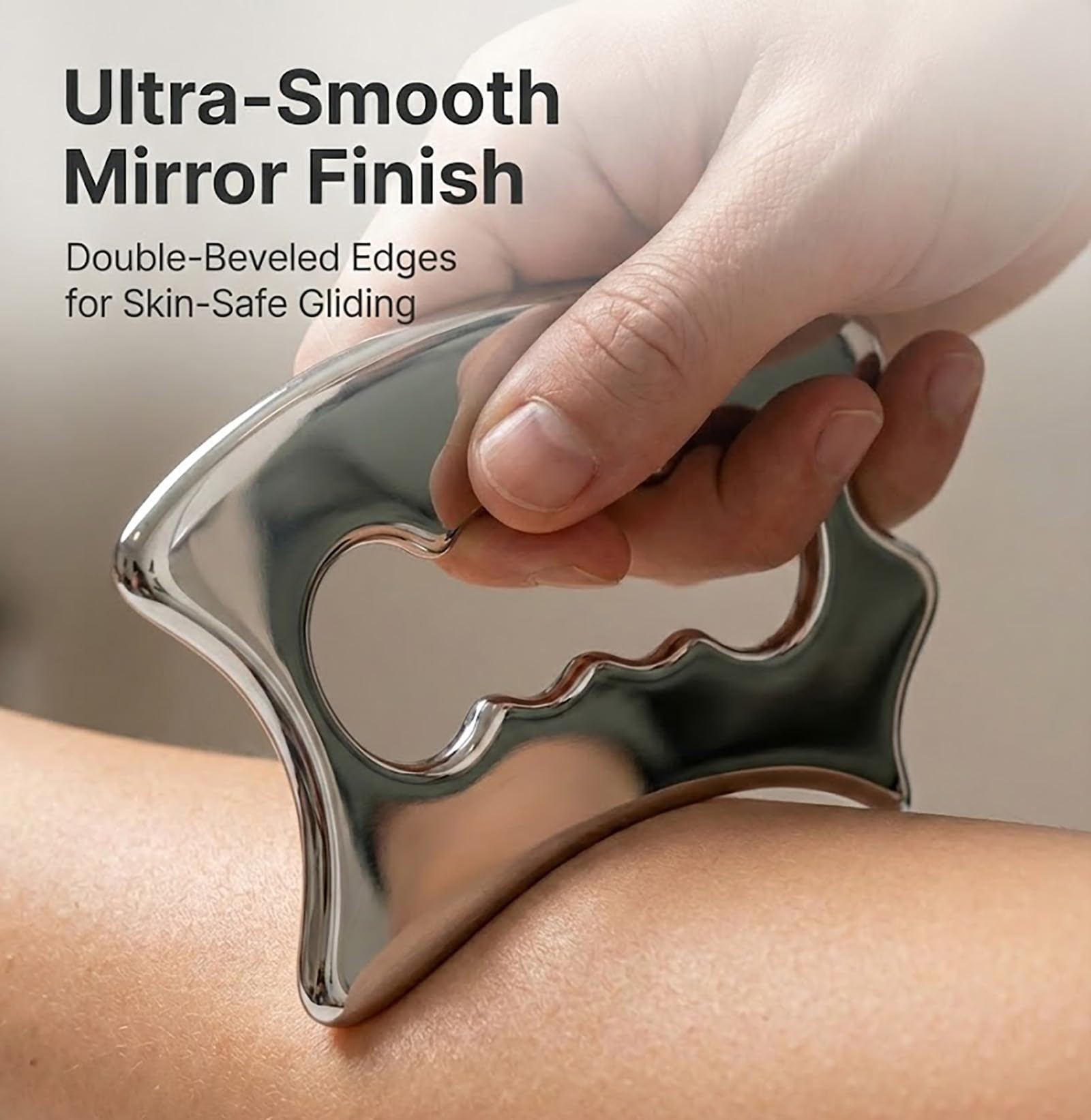 Stainless Steel Muscle Scraper Tool Set - 4Pcs Massage Scraper Tool Gua Sha for Myofascial Release, Fascia Release Tools for Deep Tissue Massage, Physical Therapy & Fascia Scrapingr (4Pcs)