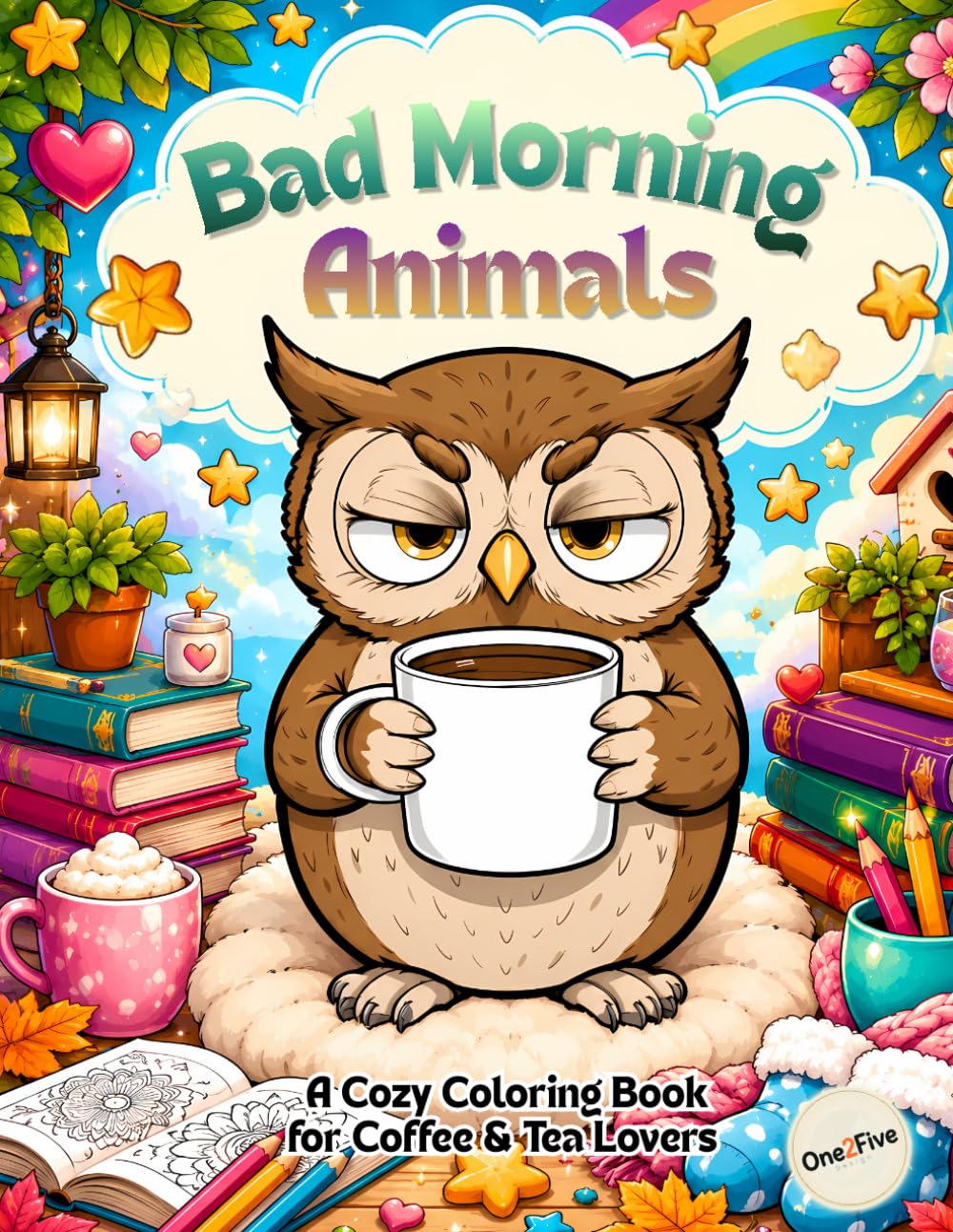 Bad Morning Animals: A Cozy Coloring Book for Coffee & Tea Lovers: 50+ motifs for your relaxation and creativity + 5 fun bonus activity pages and more