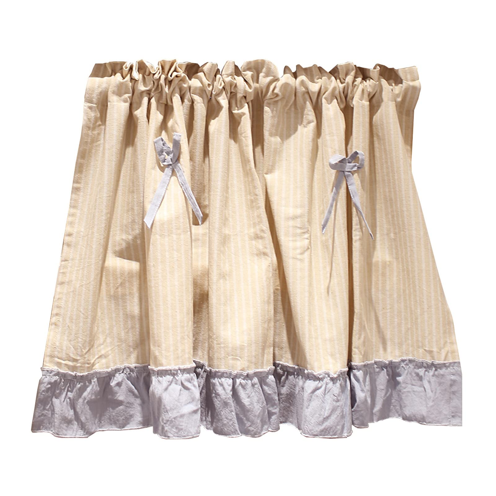 Cortina corta y paneles pequeños de lino para la ventana del cuarto de lavado o cocina.