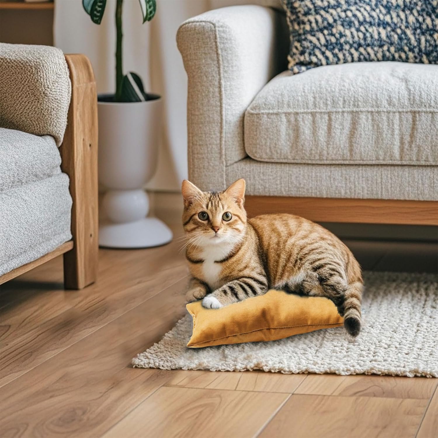 Marrywindix Tiny Pillow 2 Pack Small Decorative Pillow 9.5 x 5.5 in Travel Pillows Soft Pet Pillow for Camping Travel Sleeping Bed Sofa Neck Knee Wrist Support (Orange) - Image 3