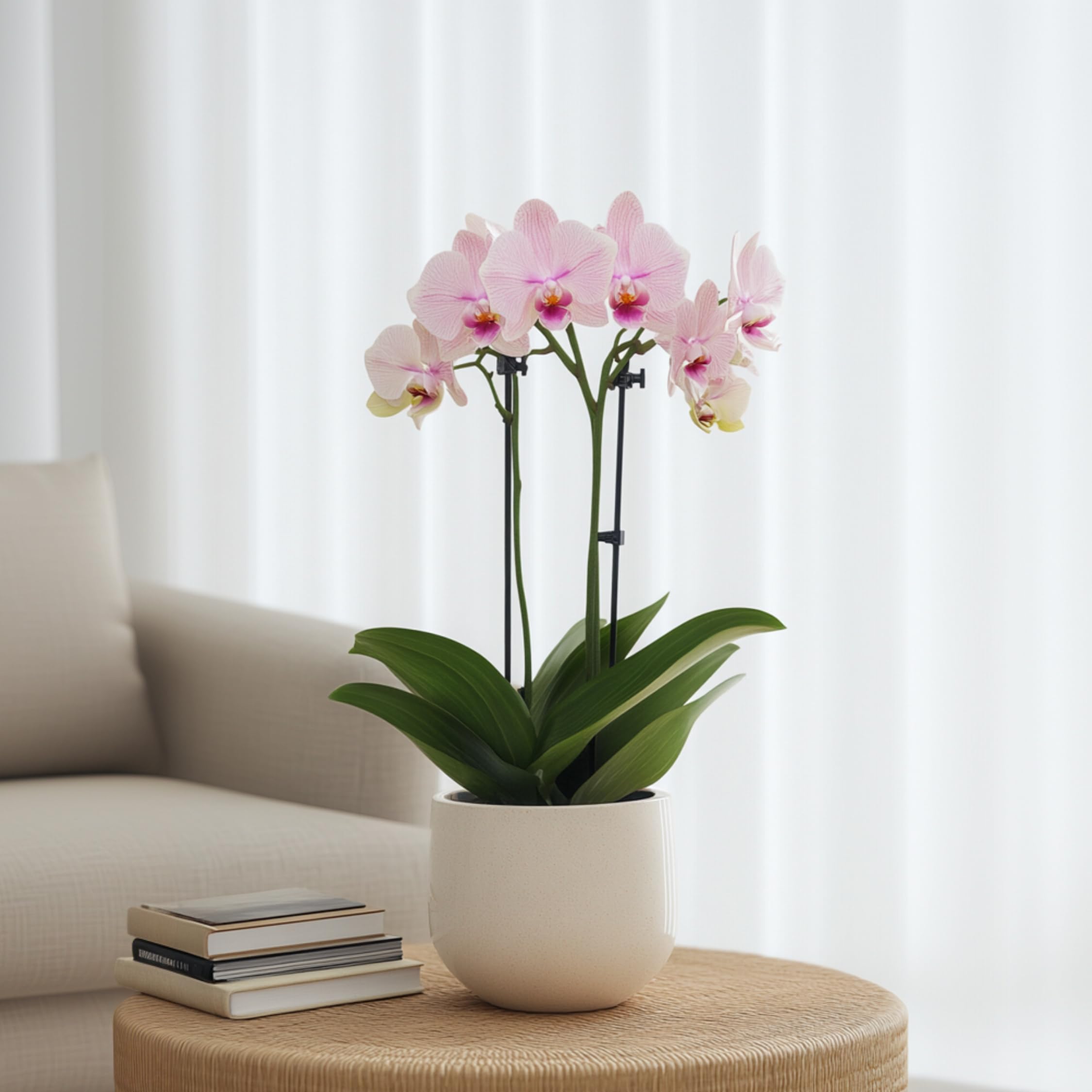 Plant in a Box - Phalaenopsis Multiflora - Orchidée rose - Plante d'intérieur à fleurs - Aime les chats - Pot 12cm - Hauteur 35-45cm