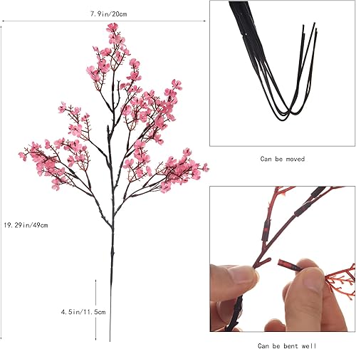 Miniatura 71 de 15 piezas de flores artificiales de seda artificial de tacto real, ramos florales de bricolaje, decoración de bodas, fiestas, arreglos de blanco