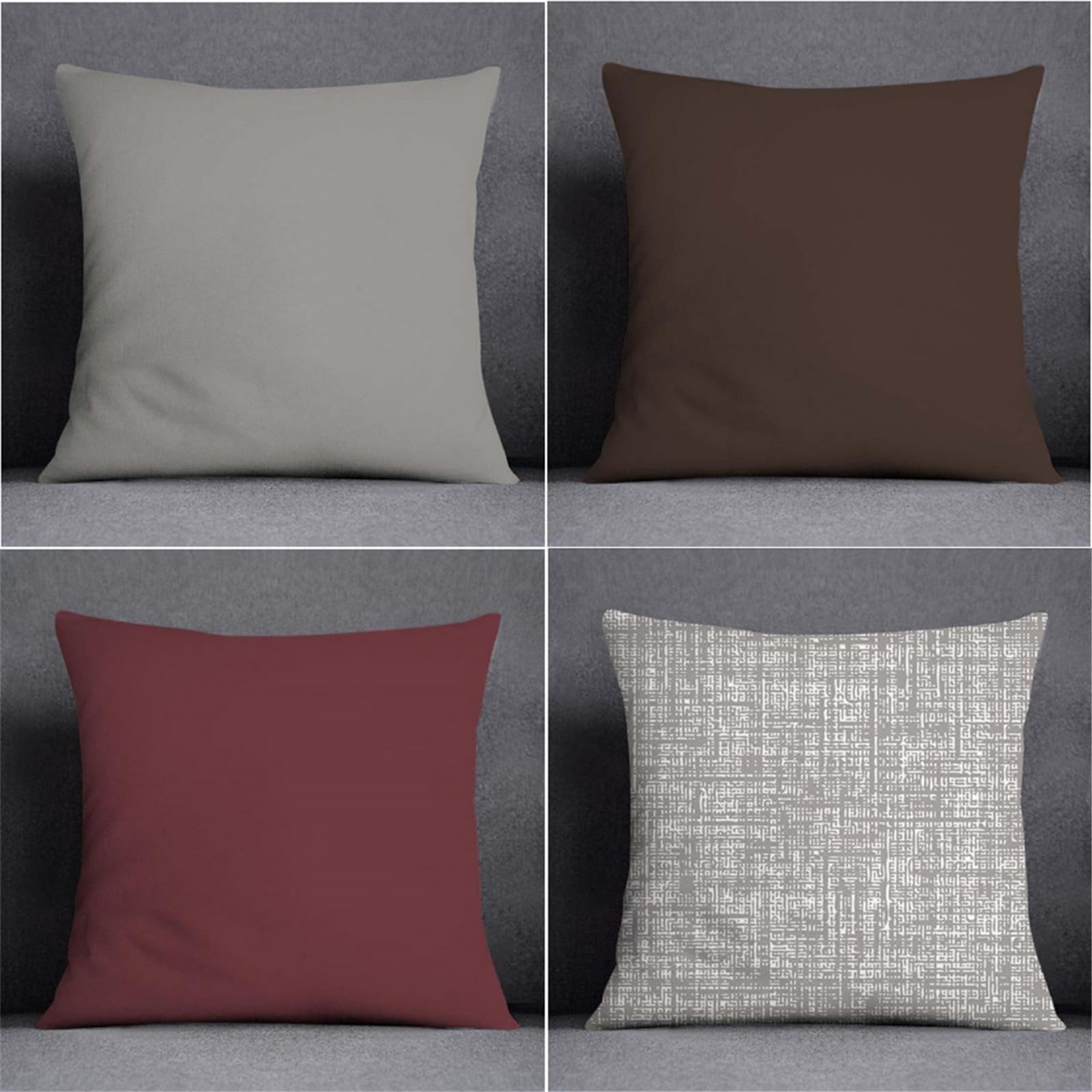 Housses de coussin 80x80cm en lin de qualité supérieure taie carrée unie décoration