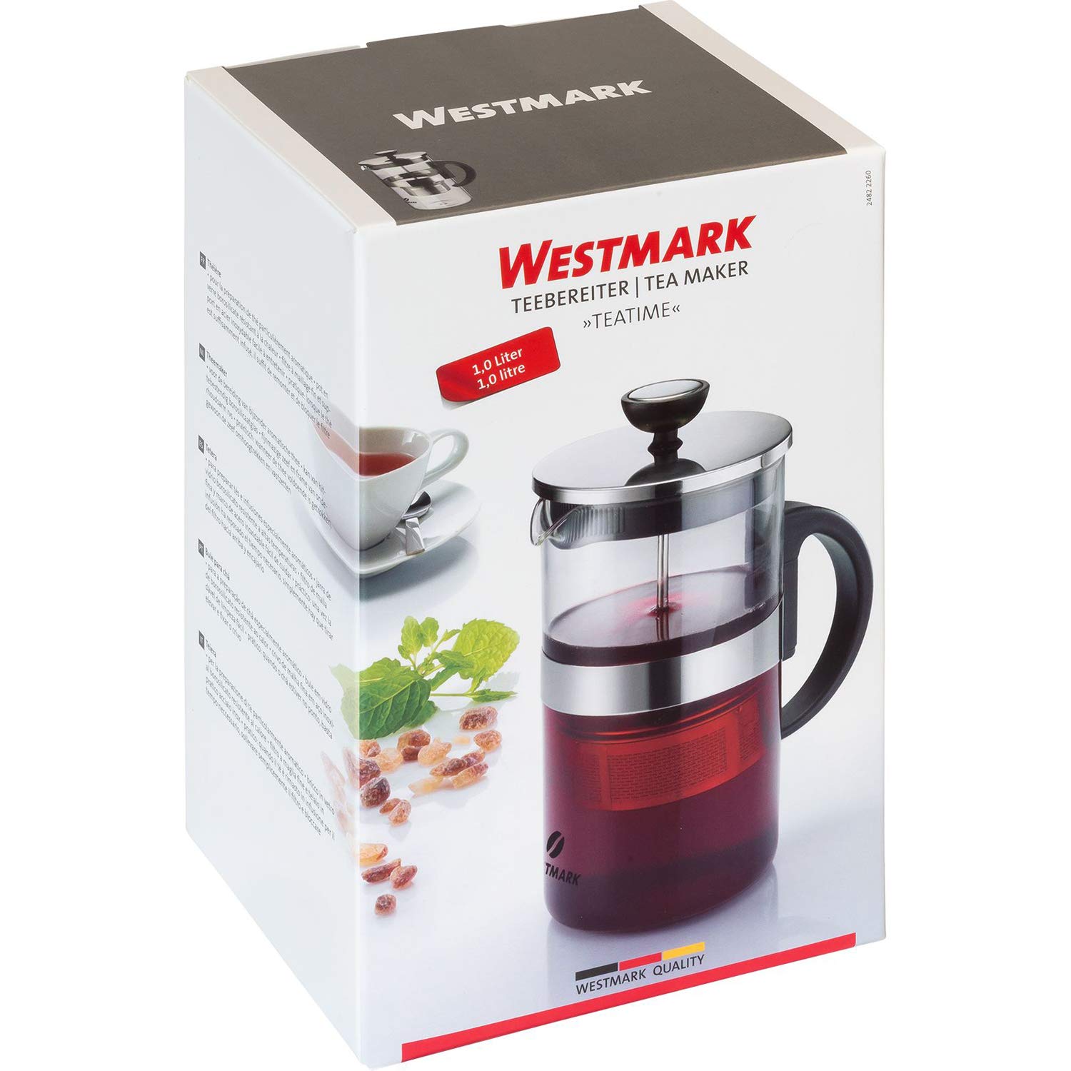 Westmark Zaparzacz do herbaty, 1000 ml, Teatime, BPA-free, Szkło borokrzemowe i stal nierdzewna, 24822260
