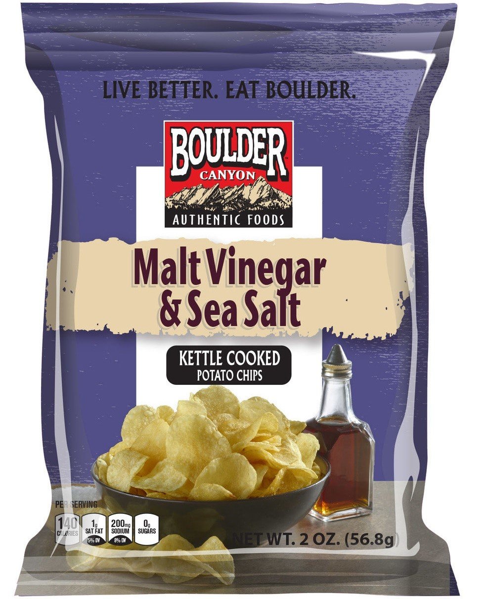 Boulder Canyon, Malt Vinegar & Sea Salt Kettle Cooked Potato Chips, 2.0 oz. (8 count)