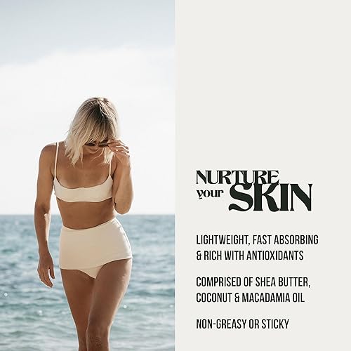 Miniatura 2 de PIRETTE Loción corporal hidratante para hombres y mujeres, hidratante corporal ligera de rápida absorción con aceite de coco, aceite de macadamia y