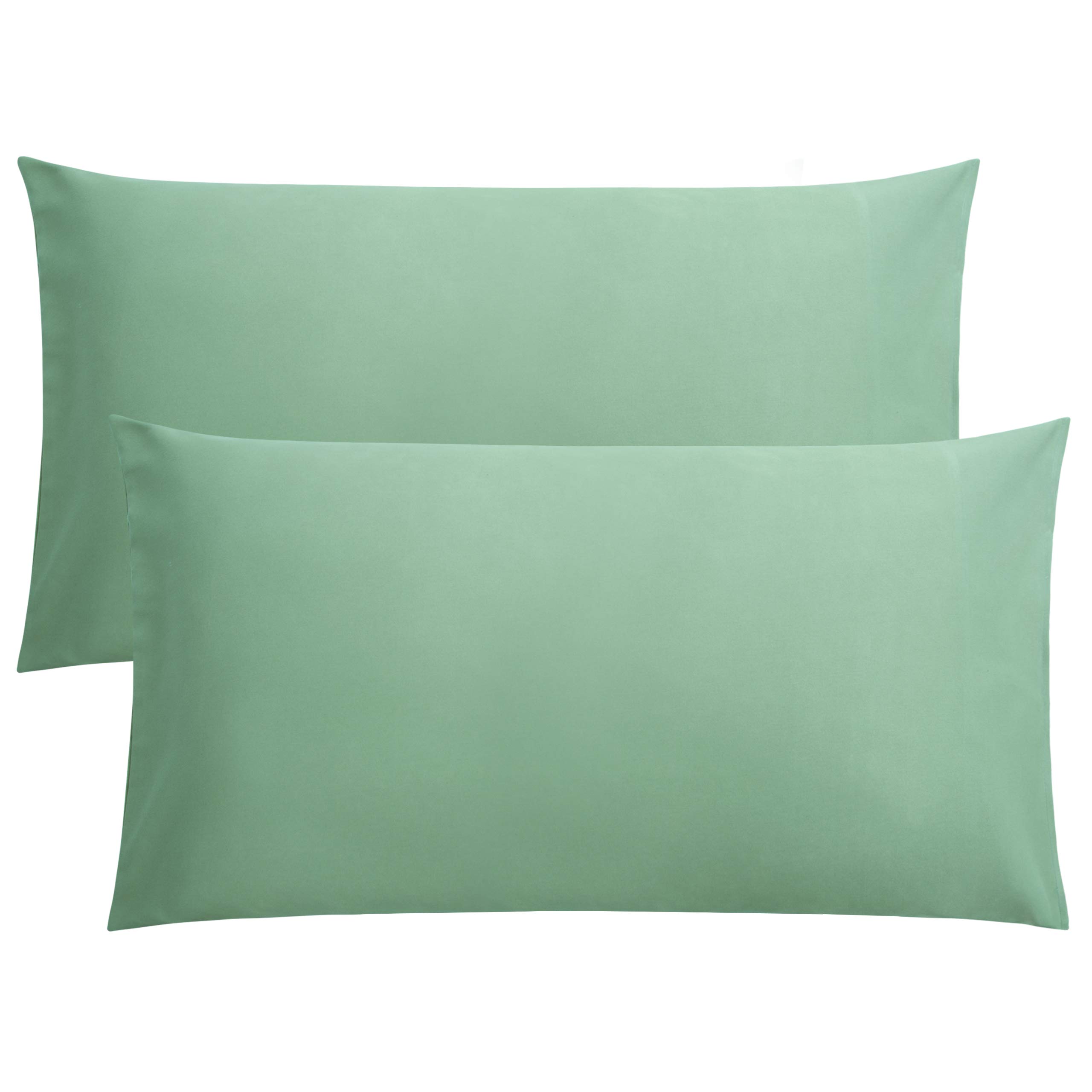 FLXXIE 2-Pack Microfiber King Pillow Cases, Envelope Closure, Sea Green