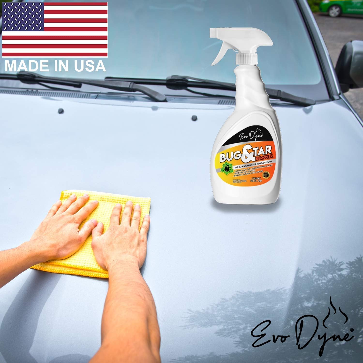 Evo Dyne Bug and Tar Stain Remover for Cars (32 fl oz), Made in USA | Removes Tar, Droppings, Guts, Dirt, Grease, Tree Sap, & Bird Feces – Excellent Sap Remover for Car & Automobiles : Automotive