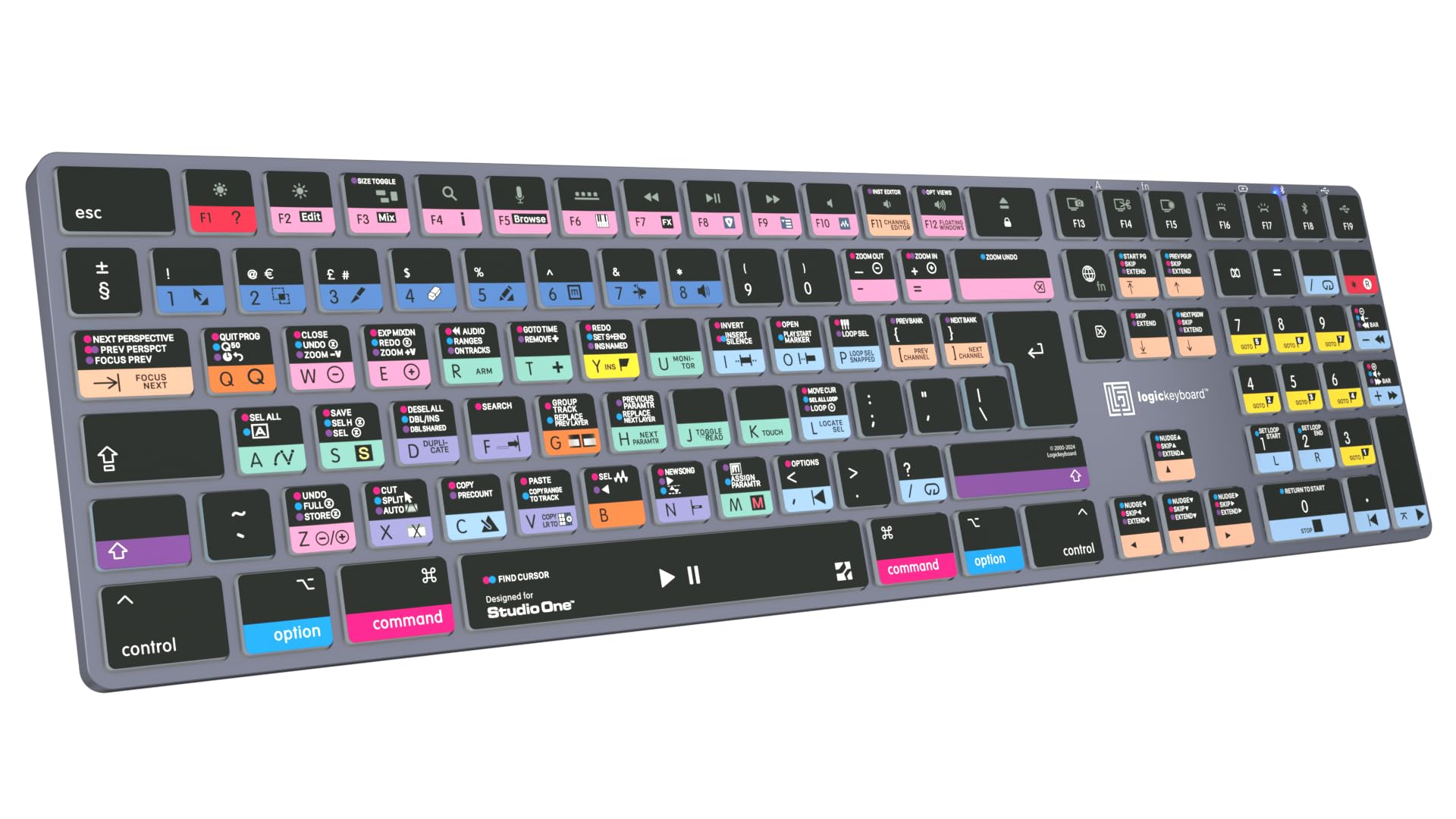 LOGICKEYBOARD Retroilluminato wireless "Titan" progettato per l'editing in Studio One • p/n LKB-PSO3-TM-UK