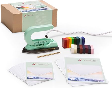The Original Starter Set Encaustic Painting Iron for Wax Painting Iron with 16 Wax Crayons Painting Papers Scraper & Instructions Complete Creative Set for Encaustic Art