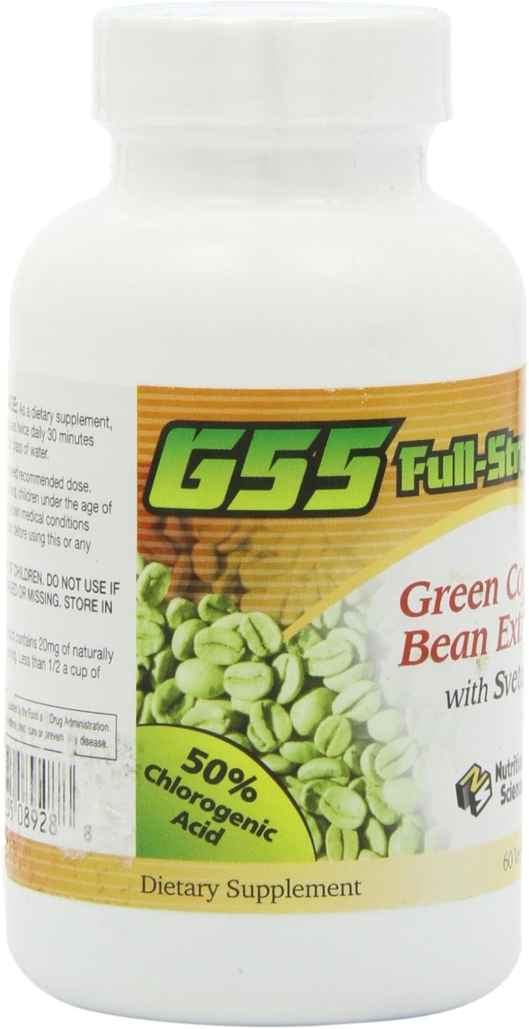 100% NATURAL G55 Full-Strength Green Coffee Bean Extract (MAXIMUM Weight Loss)! #1 Clinically Proven to Control Your Appetite and Lose Weight! - 60 Capsules/Bottle!