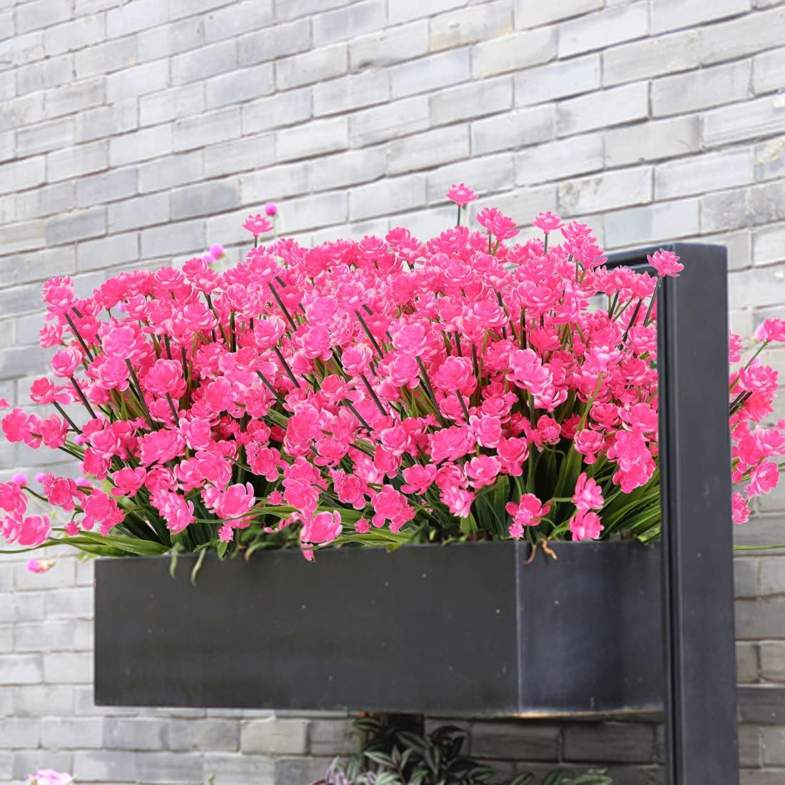 20PCS Artificial Flowers,Fake Greenery Faux Plastic Bushes Fake Shrubs UV Resistant No Fade Faux Plastic Flowers for Wedding Hanging Bouquet Indoor Outdoor Home Garden Office Table Vase(Pink)