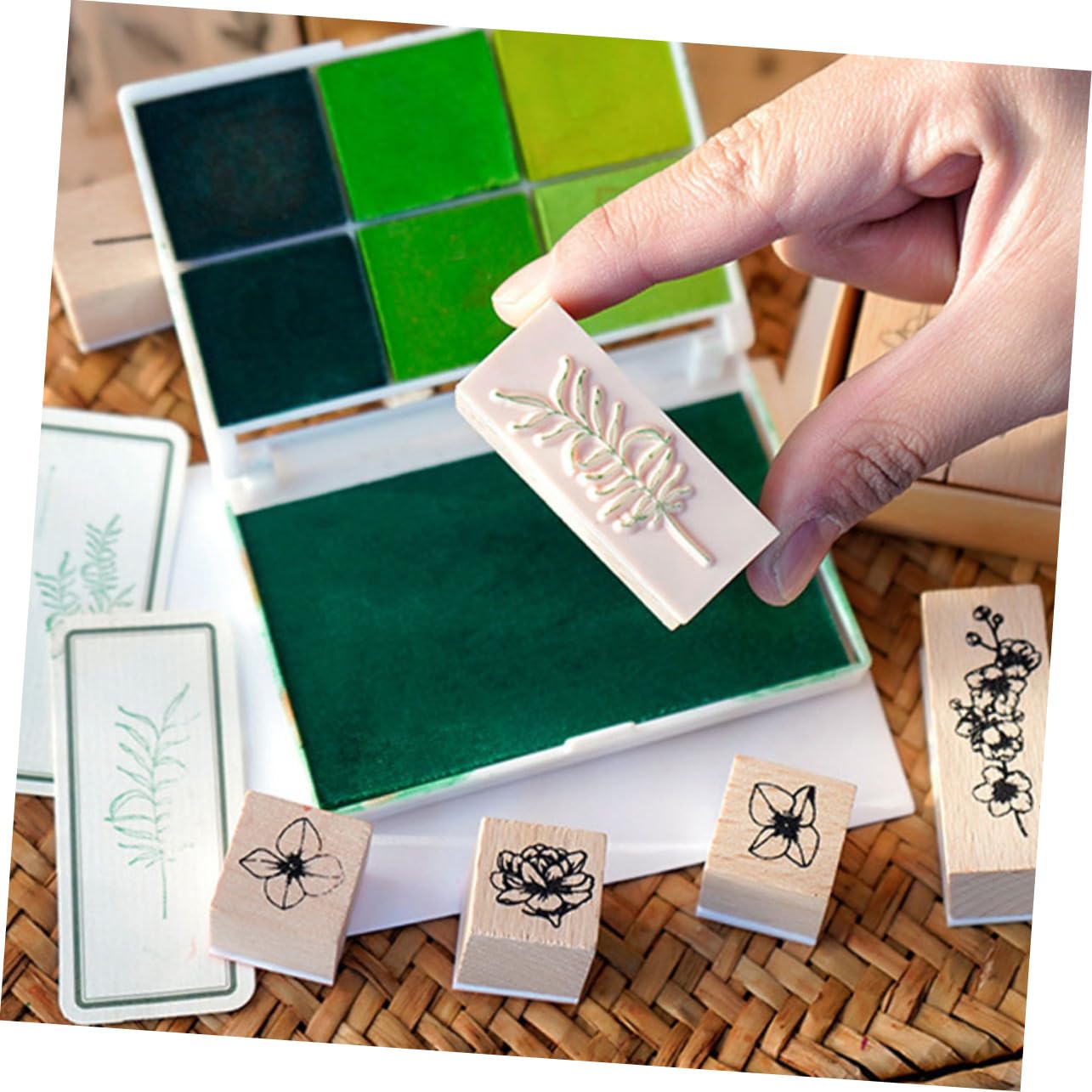 Homoyoyo 5 Ensembles Scrapbooking de Floraux Décoratifs Motifs de Plantes Matériau Robuste pour Bricolage Artisanales