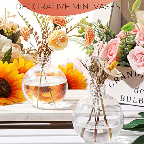 Miniatura 4 de Jinei 30 botellas de plástico con forma de bola de 6 onzas, botellas esféricas de plástico transparente para poción, bolas de adorno de cóctel de