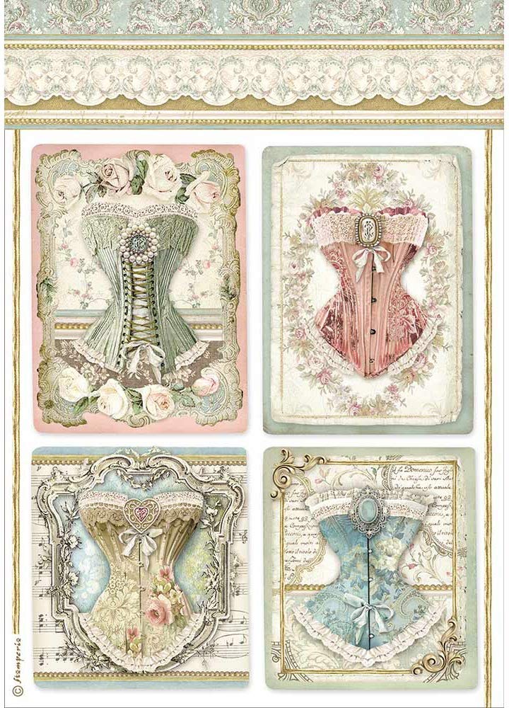 Stamperia Corsets, Princess - Rice Paper - Corsets