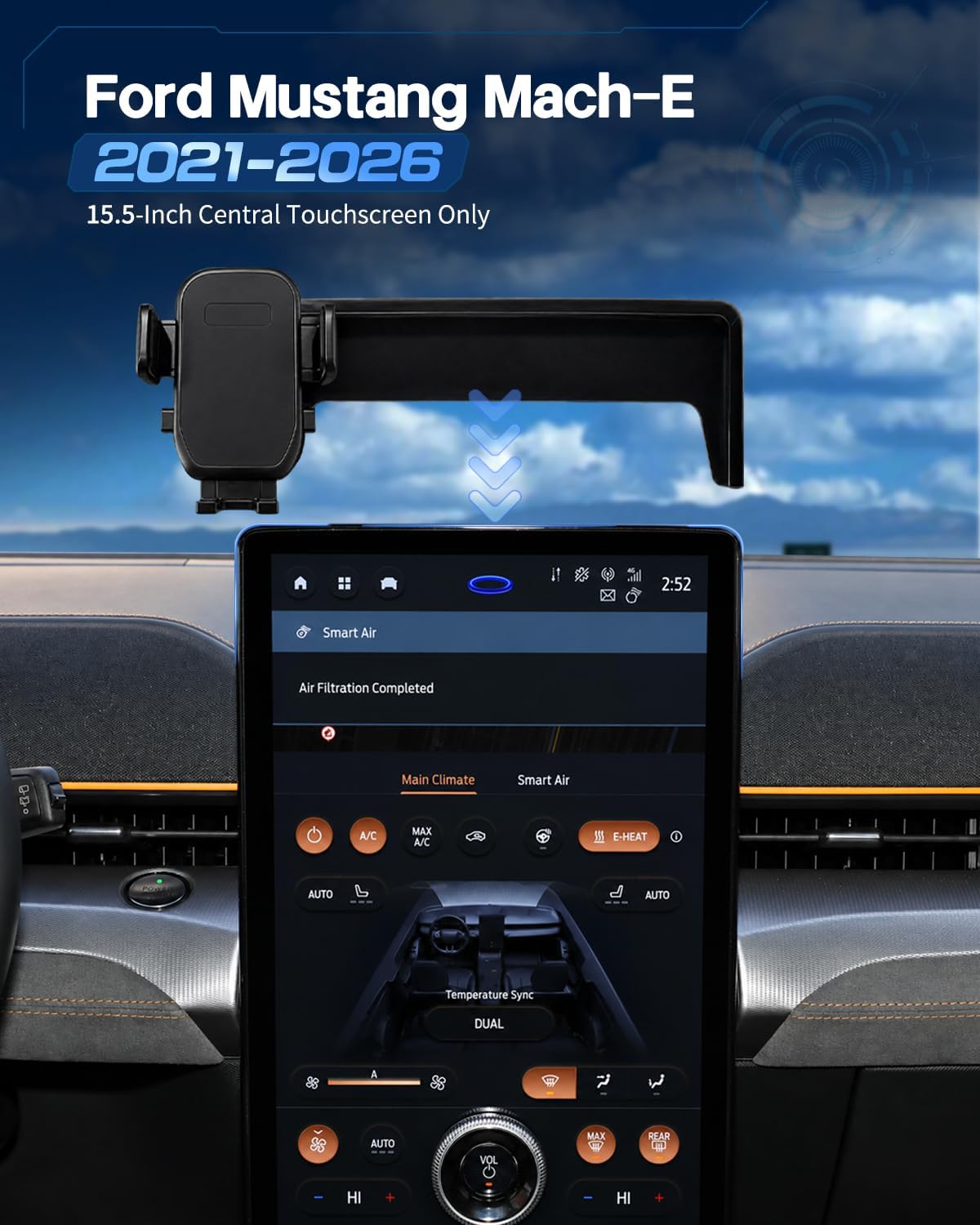 Car Phone Holder for Ford Mustang Mach-E 2021-2026, 15.5" Mount image 2