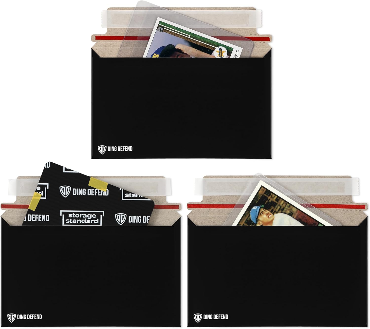 Card Shipping Envelopes 110 Pack - 7 x 4.35 Inches Trading Cards Self-Adhesive Black Mailers, Perfect Fit for Ding Defend Protectors Semi-Rigid Sleeves & Toploaders - Hobby Mailing Supplies
