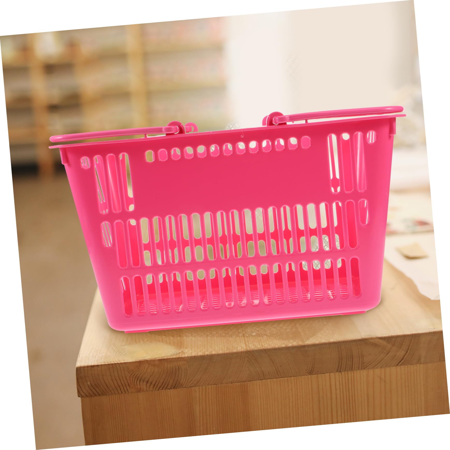 Cesta De La Compra Cesta De Supermercado Con Asa Carrito De Compras De Plastico Cesta De Tiendas Minoristas Cesta De Almacenamiento De El Plastico Rosa Cesta De Baño Espesar
