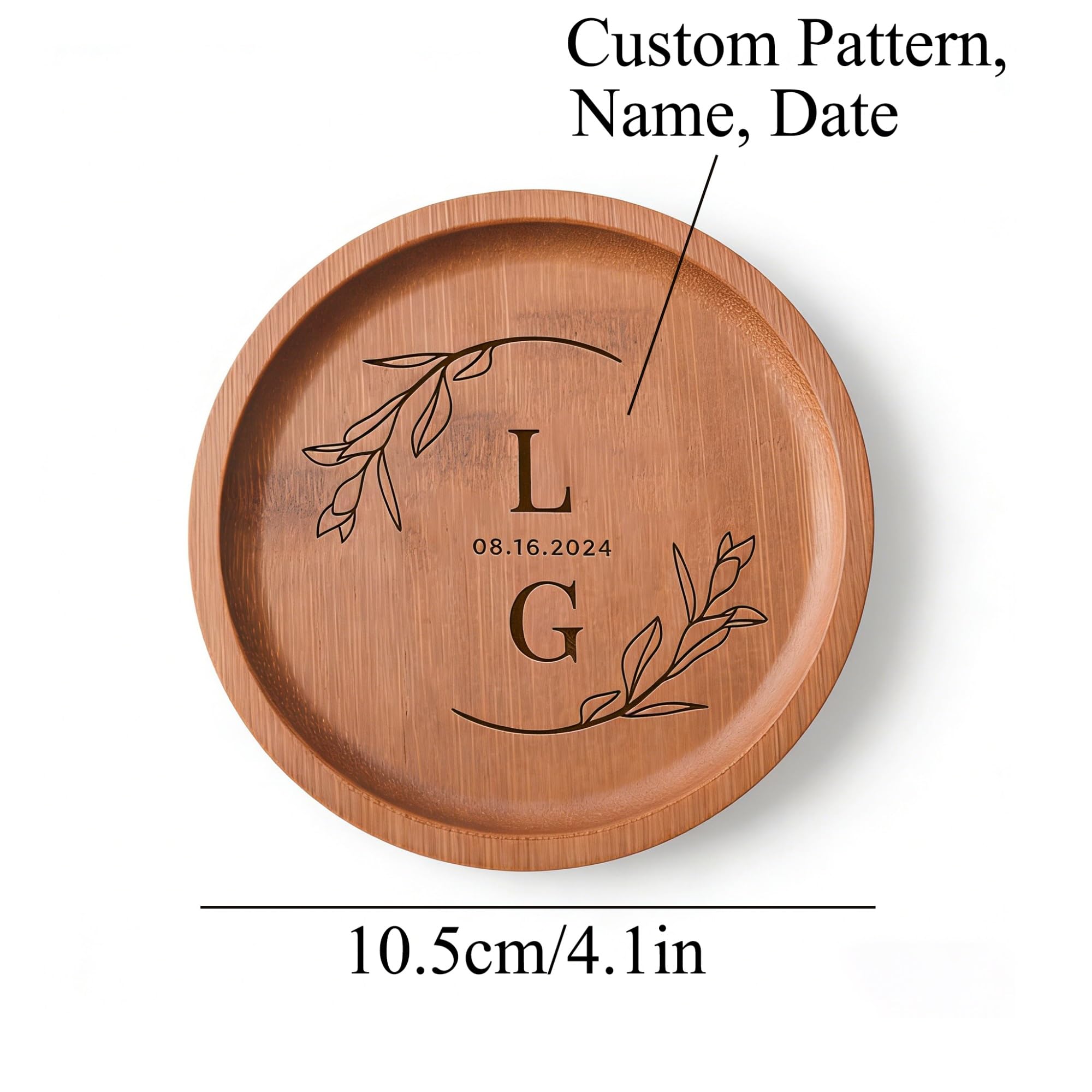 Posavasos De Madera Personalizados con Nombre Grabado, Posavasos De Bambú Personalizados para Bebidas, Regalo para Bodas E Inauguraciones De Casas, Detalle para Despedidas De Soltera(20pcs)