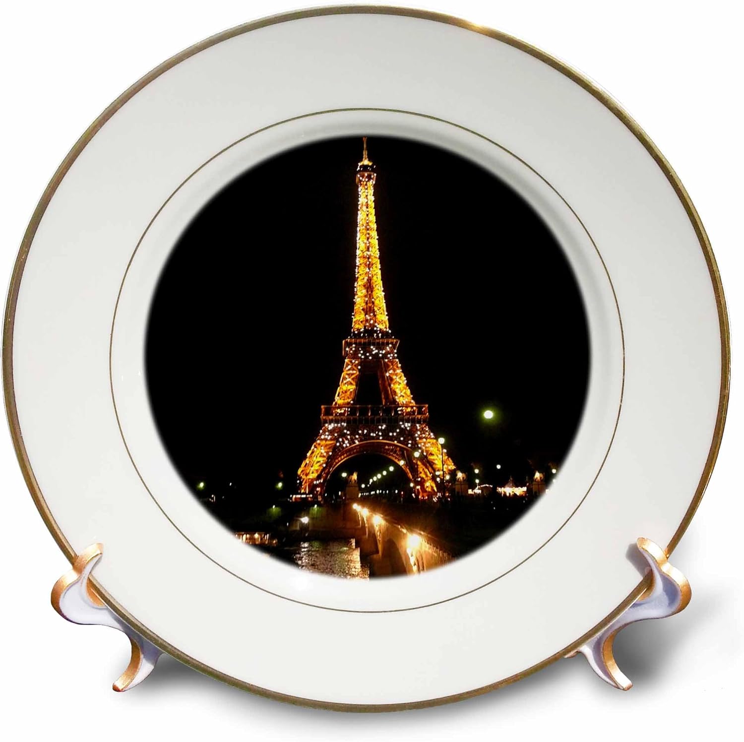 3drose Eiffel Tower 8-Inch Porcelain Plate