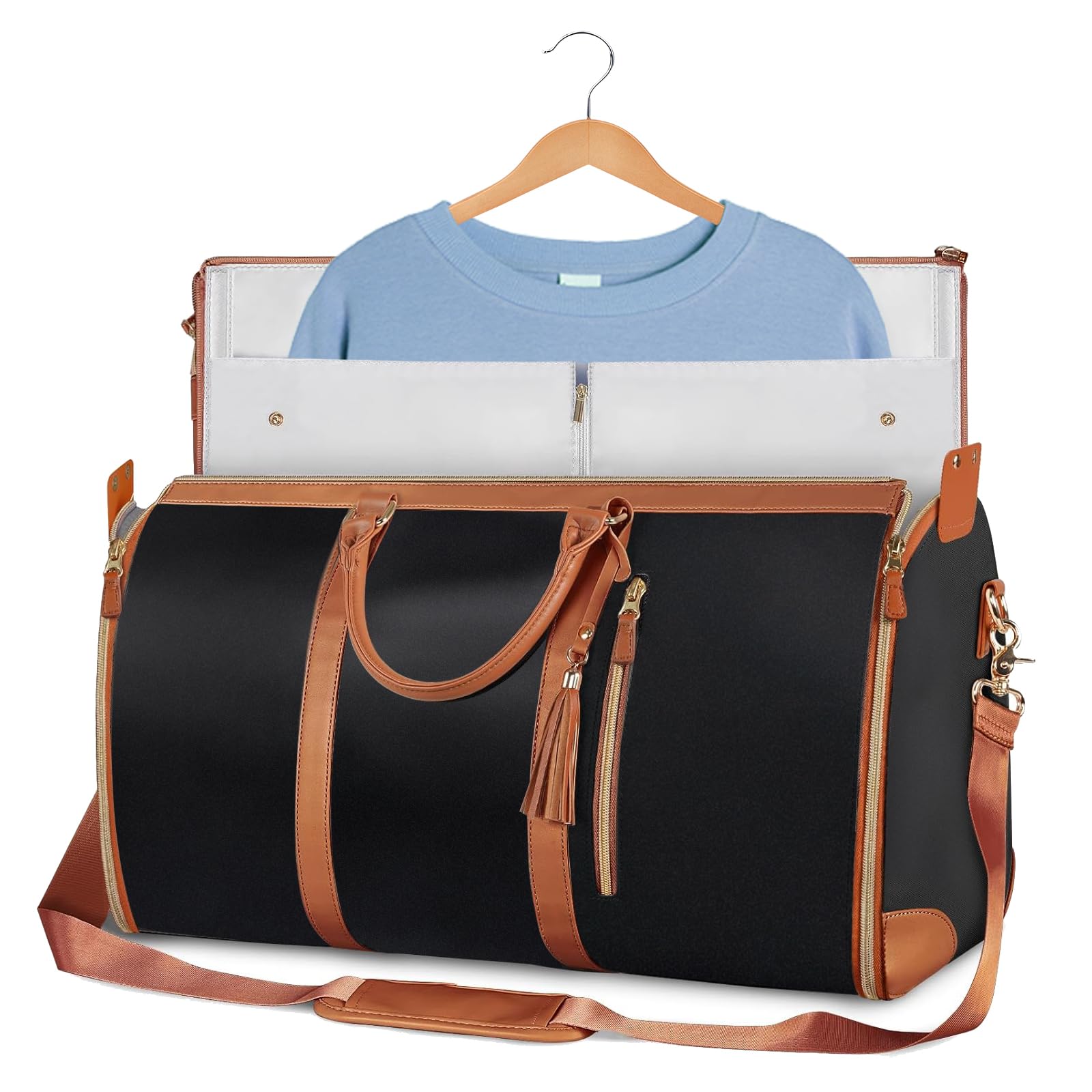 Faltbare Reisetasche - Reisetaschen Faltbar, Foldy Bag, Duffle-Tasche für Kleidungsstücke, Hohe Kapazität Falten Anzug Gepäck Reisetasche Frauen, Wasserdichter Reisetaschen (Schwarz)