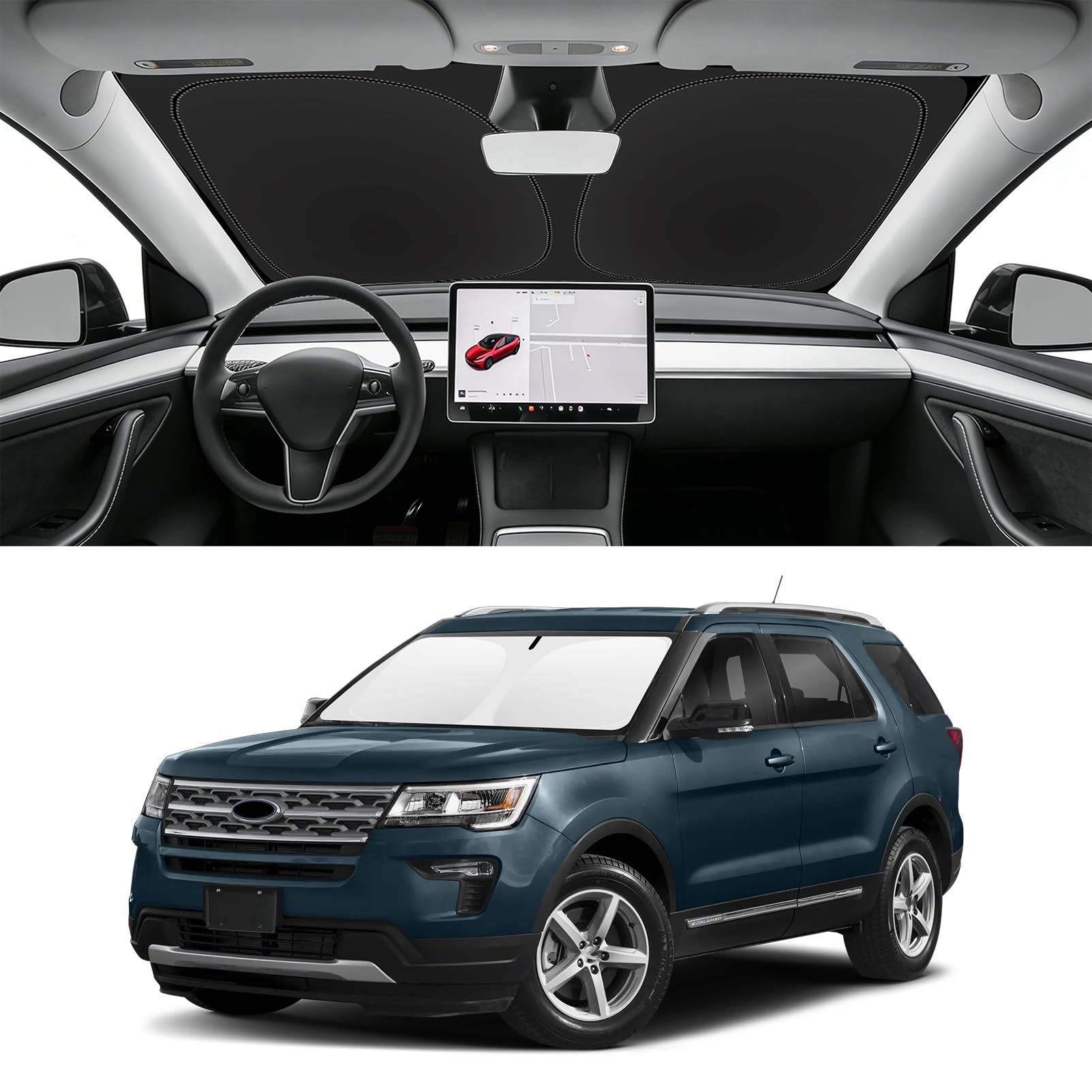 Custom Fit Windshield Sun Shade for Ford Explorer 2011-2019