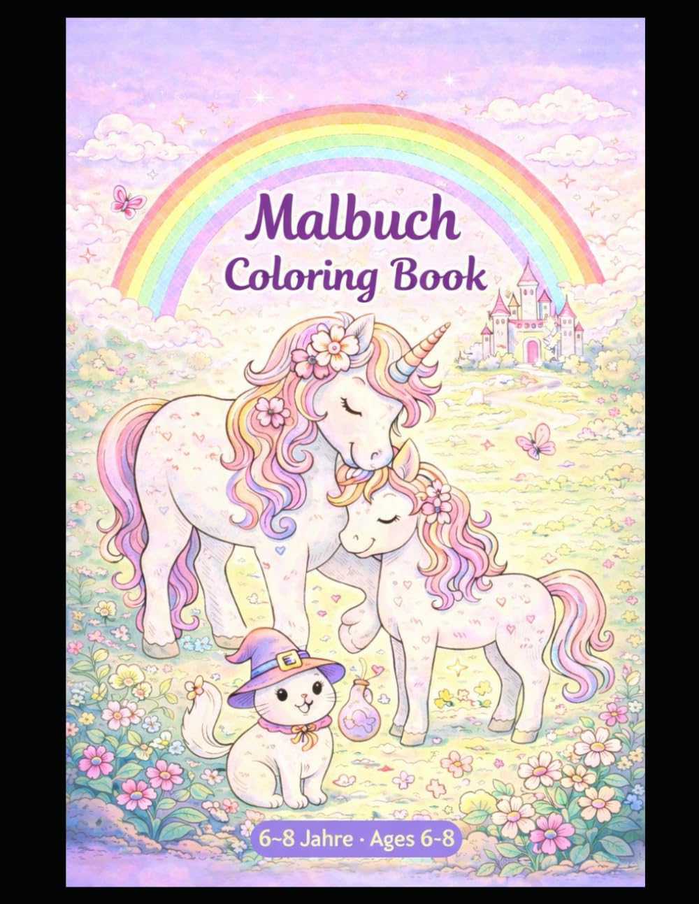 Magische Mädchenwelt – Malbuch: 35 fantasievolle Ausmalbilder mit Prinzessinnen, Feen, Meerjungfrauen & Einhörnern – Für Mädchen von 6–8 Jahren, 35 ... & unicorns – For girls aged 6–8 years