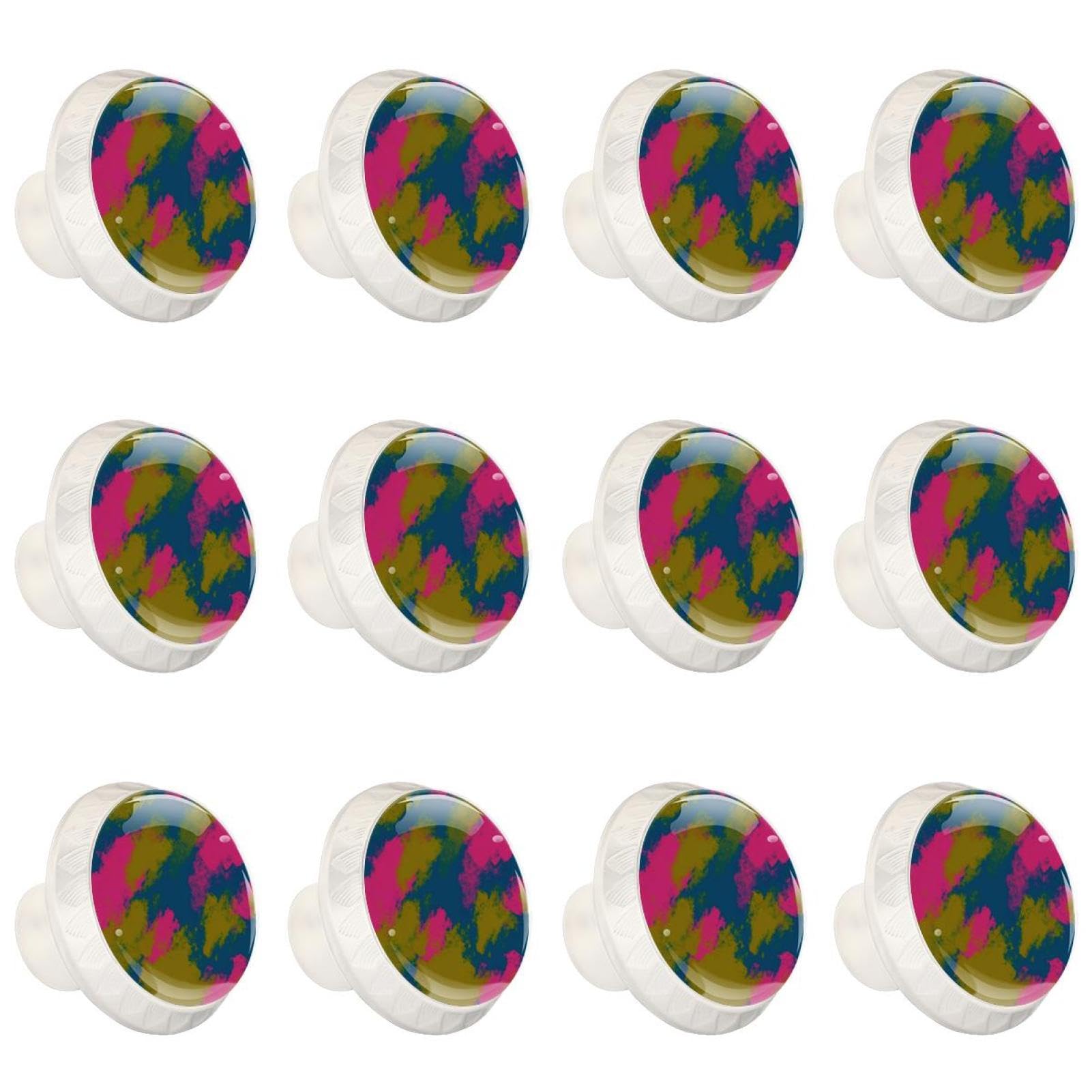 Poignées en cristal lot de 12 boutons ronds transparents pour armoire et meuble de cuisine