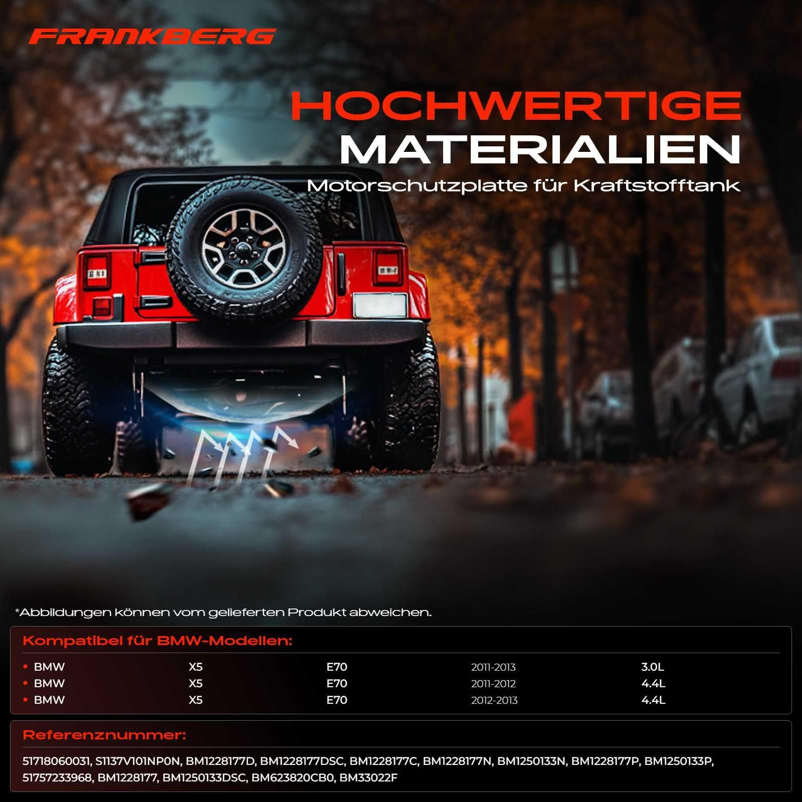 Frankberg Protezione sottoscocca anteriore per motore BM1228177C BM1228177 | Compatibile con: X5 E70