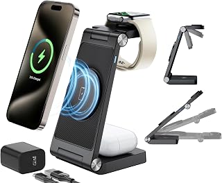ANNNWZZD Apple iPhone Induction Charger Charging Station for Magsafe Charger Compatible with iPhone/Watch/AirPods Price In India