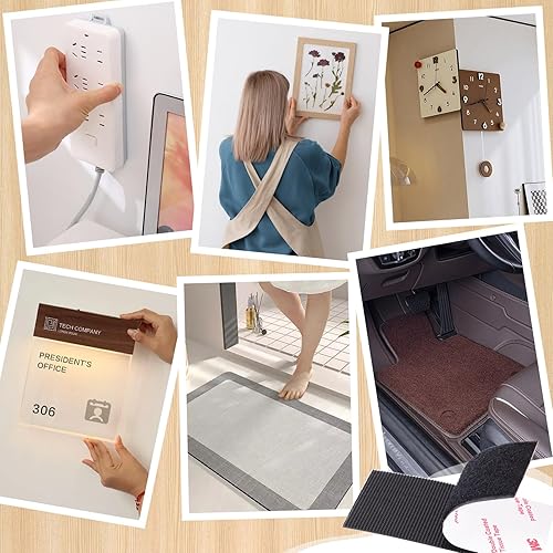 Miniatura 7 de Cinta de Gancho y Velcro de 2 pulgadas x 4 pulgadas x 10 Pares, Tira de Adhesión Resistente, Cinta Autoadhesiva de Enclavamiento, Tiras de Montaje