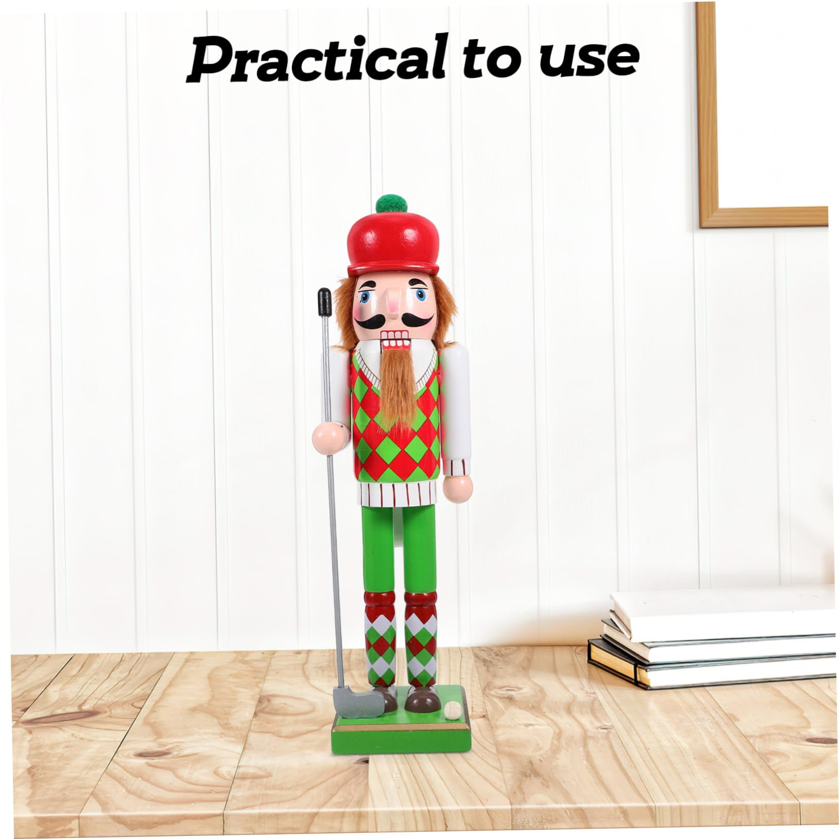 Adorno Pequeño de Madera para Navidad Decoración Festiva en Verde, Adorno Chic Adecuado para Estantes y Repisas en Ambiente Navideño