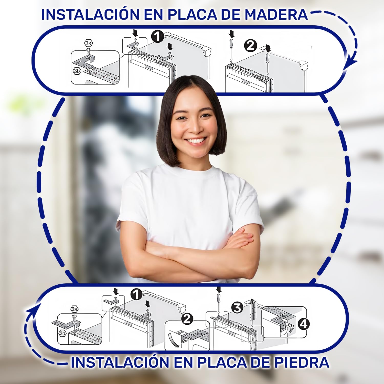 2 Piezas Soportes para Lavavajillas Izquierdo y Derecho con Código Original 622622 00622622 para Bosch para Balay para Siemens para Constructa para Neff - MONTERAL