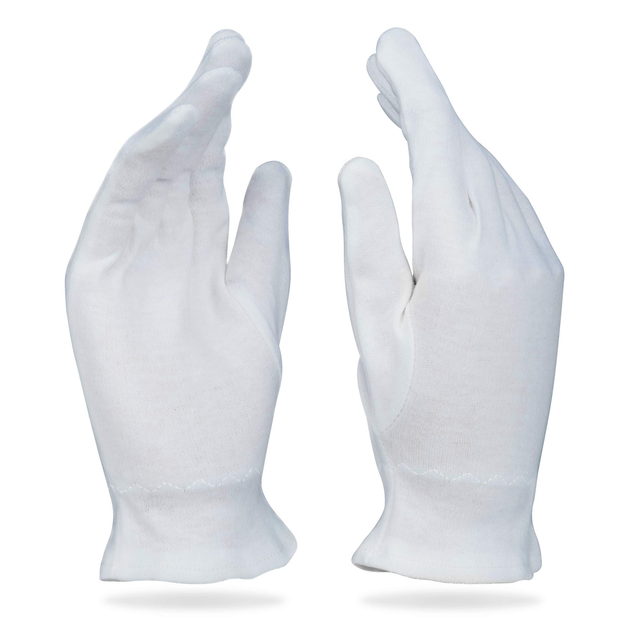 White Gloves Medium (10 pair) Cotton Gloves for Eczema, Cotton Gloves