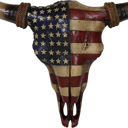 Miniatura 6 de Ebros Gift Placa rústica de decoración de pared con diseño patriótico de Estados Unidos, bandera de Estados Unidos, diseño de búfalo, búfalo, vaca,