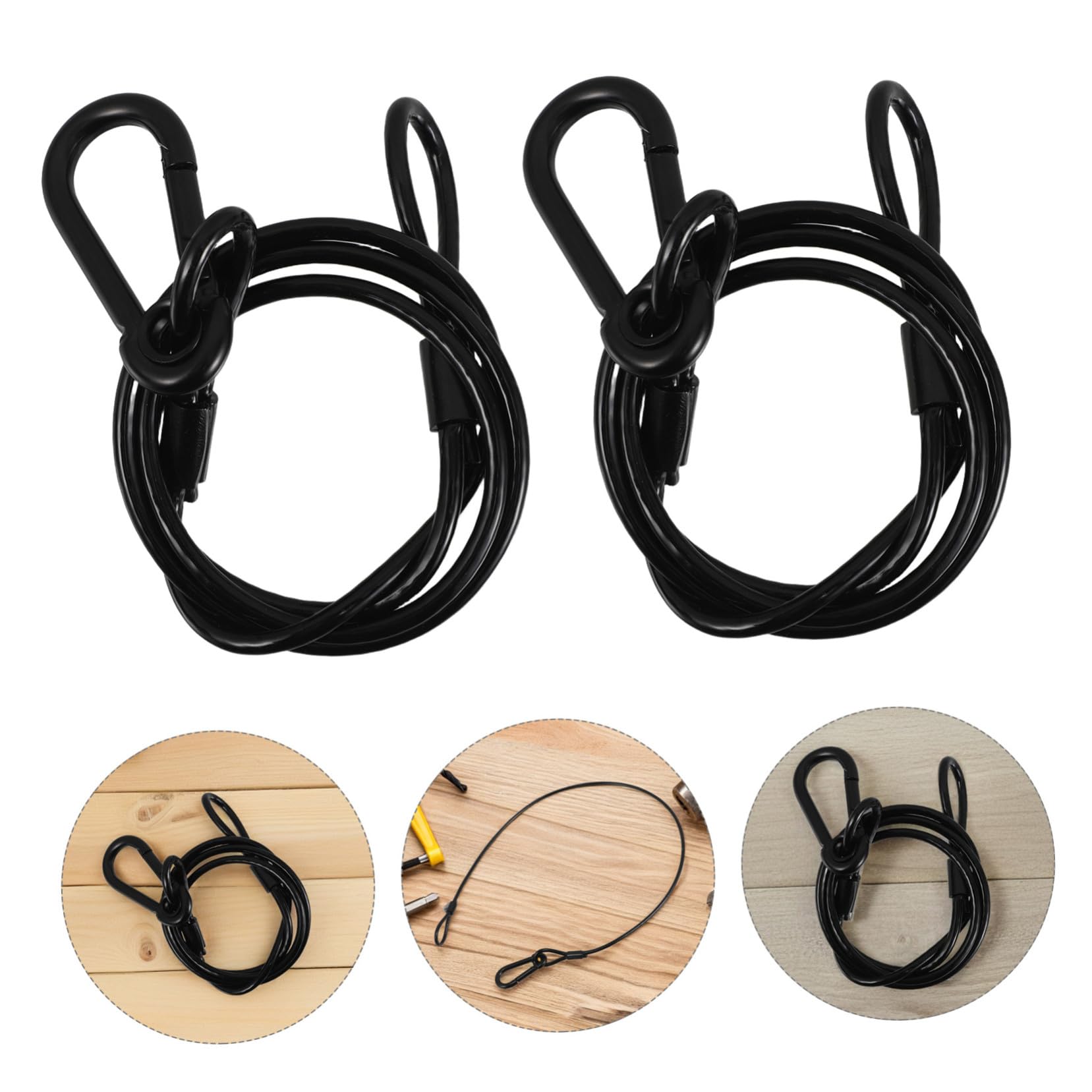 VANZACK Cavi di Sicurezza Nero 4mm X 800mm 10 Pezzi in Cavo D'acciaio Capacità di Carico 50kg per Luci da Palcoscenico per Installazioni e Performance Sicure