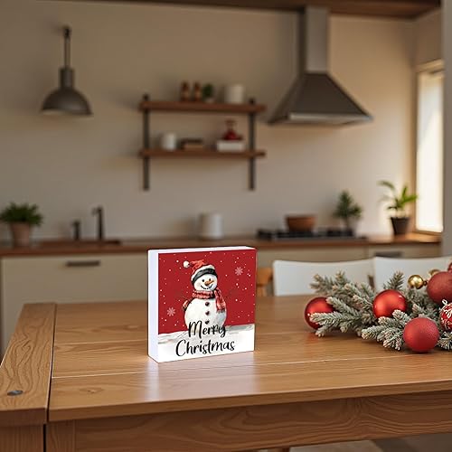 Miniatura 7 de Decoración de mesa de Navidad, decoración de Navidad, interior, invierno, hogar, habitación, muñeco de nieve, oficina, baño, caja de madera, letrero