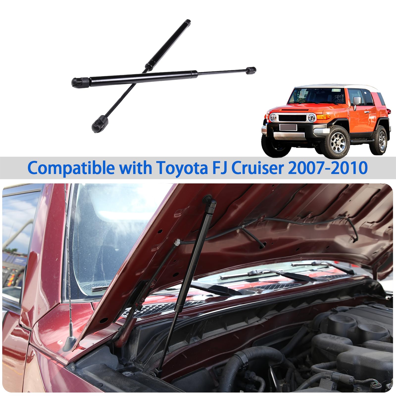 Supporto per cofano anteriore di ricambio per Toyota FJ Cruiser 2007 2008 2009 2010, kit di supporto per cofano anteriore dell'auto, coppia