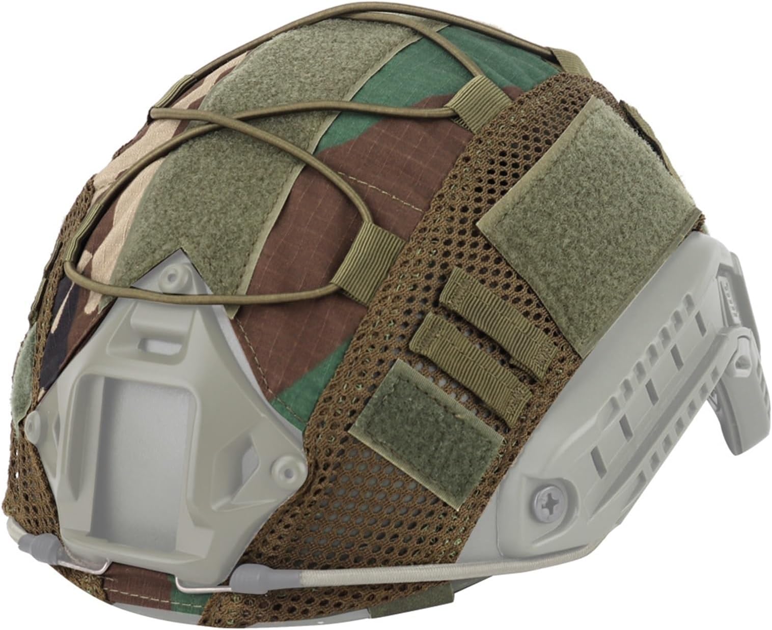 THE WHITE SHOP Helmet Cover for Fast Helmet Tactical Helmet Cover for Paintball Airsoft Helmet Without Helmet,better concealment outdoors,hook-and-loop system with cross-bungee cords, (Color : WL)
