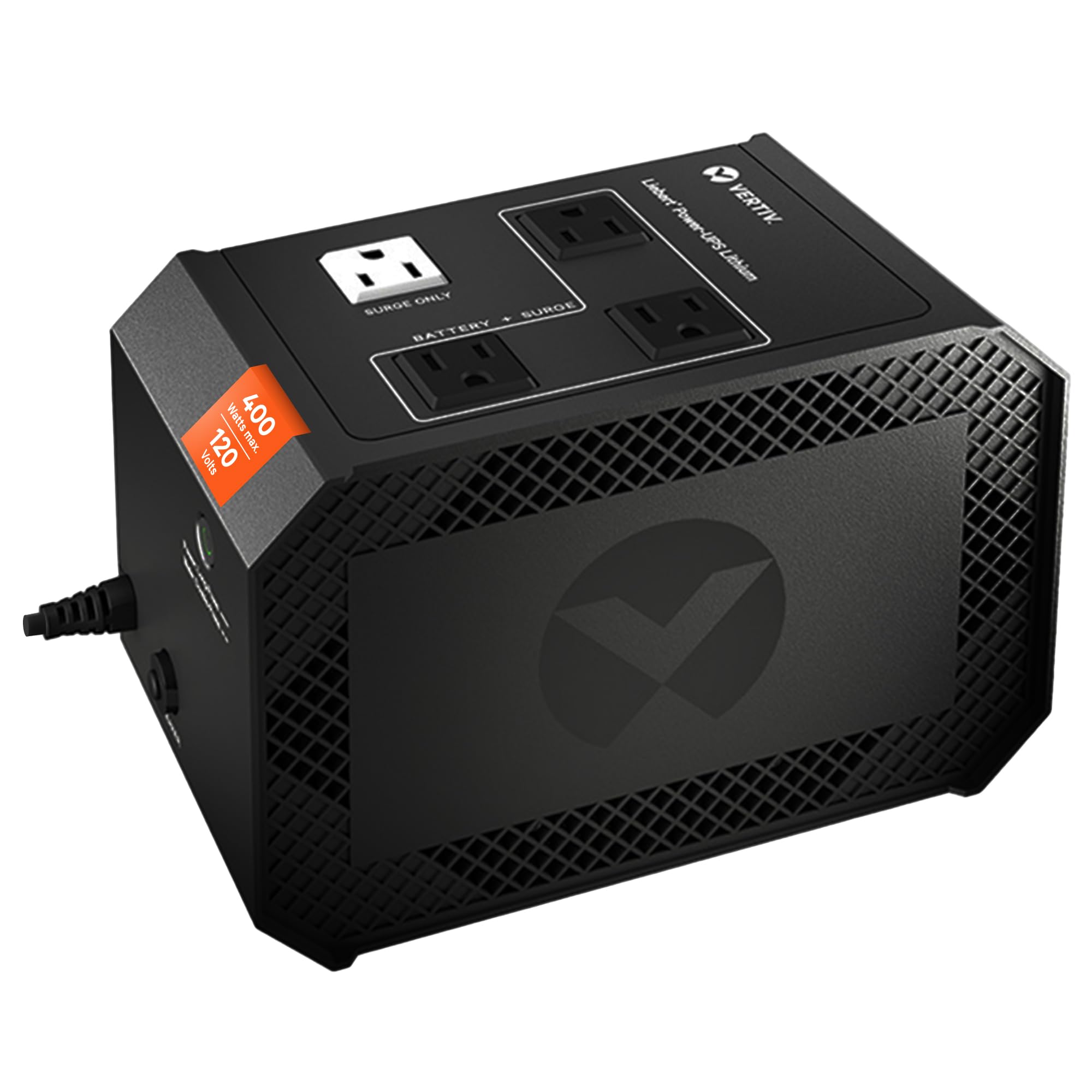 Vertiv Liebert Power UPS Litio, 400VA/240W, 120V, Iones de Litio, UPS en Espera, (4) Tomas NEMA 5-15R (3 Pilas de Respaldo), Certificado Energy Star, Compacto Ligero (PUL-400LVT)