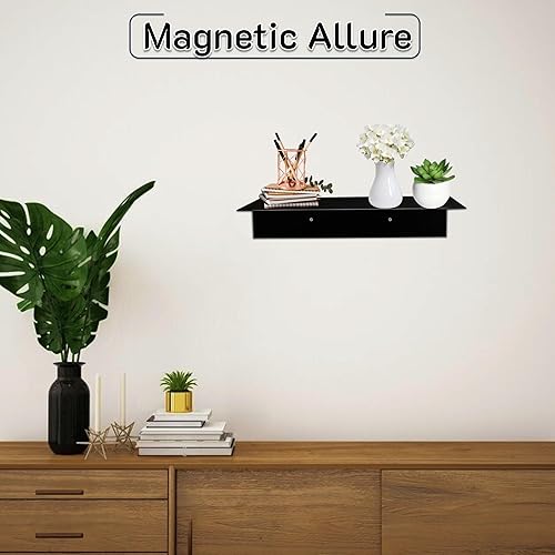 Miniatura 2 de Simond Store Estante flotante lineal, estante industrial de acero resistente montado en la pared, estante diseñado para bricolaje (12 x 8 x 2.5