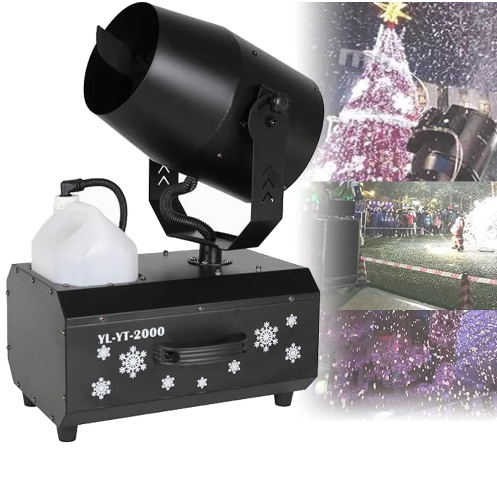 UWYTGF Snow Maker Machine, 2000W Professional 180° Swing Snowflake Machine, Snowflake Blizzard Effect, for Stage Effect, Outdoor and Indoor Stage Dj Party, Christmas, Wedding