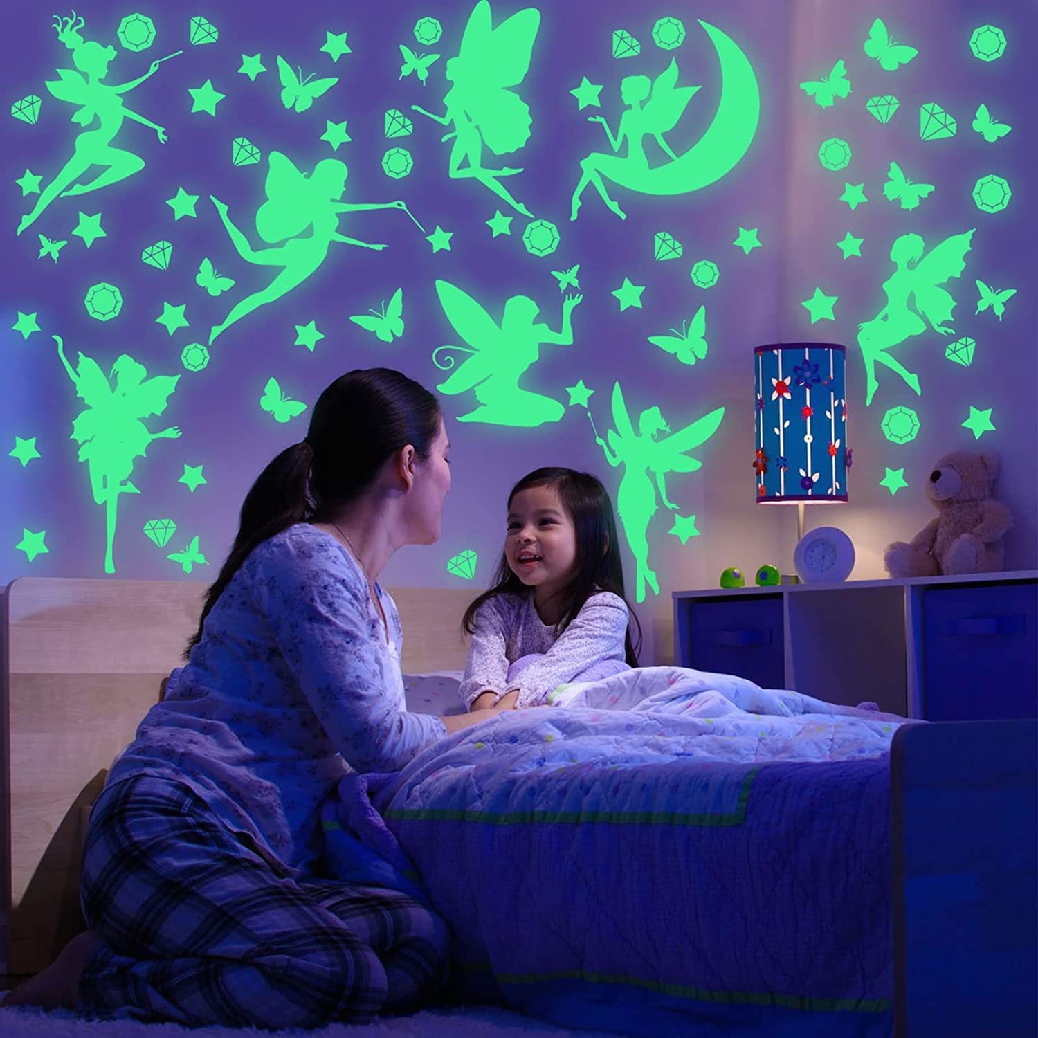 Adesivi Luminosi Soffitto - Fate E Farfalle Fluorescenti Per Cameretta - Decorazione Glow In The Dark - Foto 4