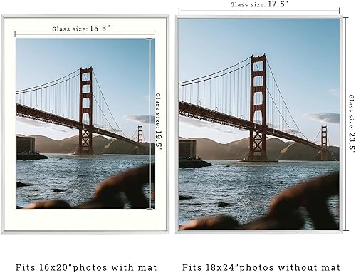 Vista 280 de Frametory, Marco de fotos de metal de 11 x 14 pulgadas con paspartú para fotos de 8 x 10 pulgadas y vidrio real, colección de marcos de fotos