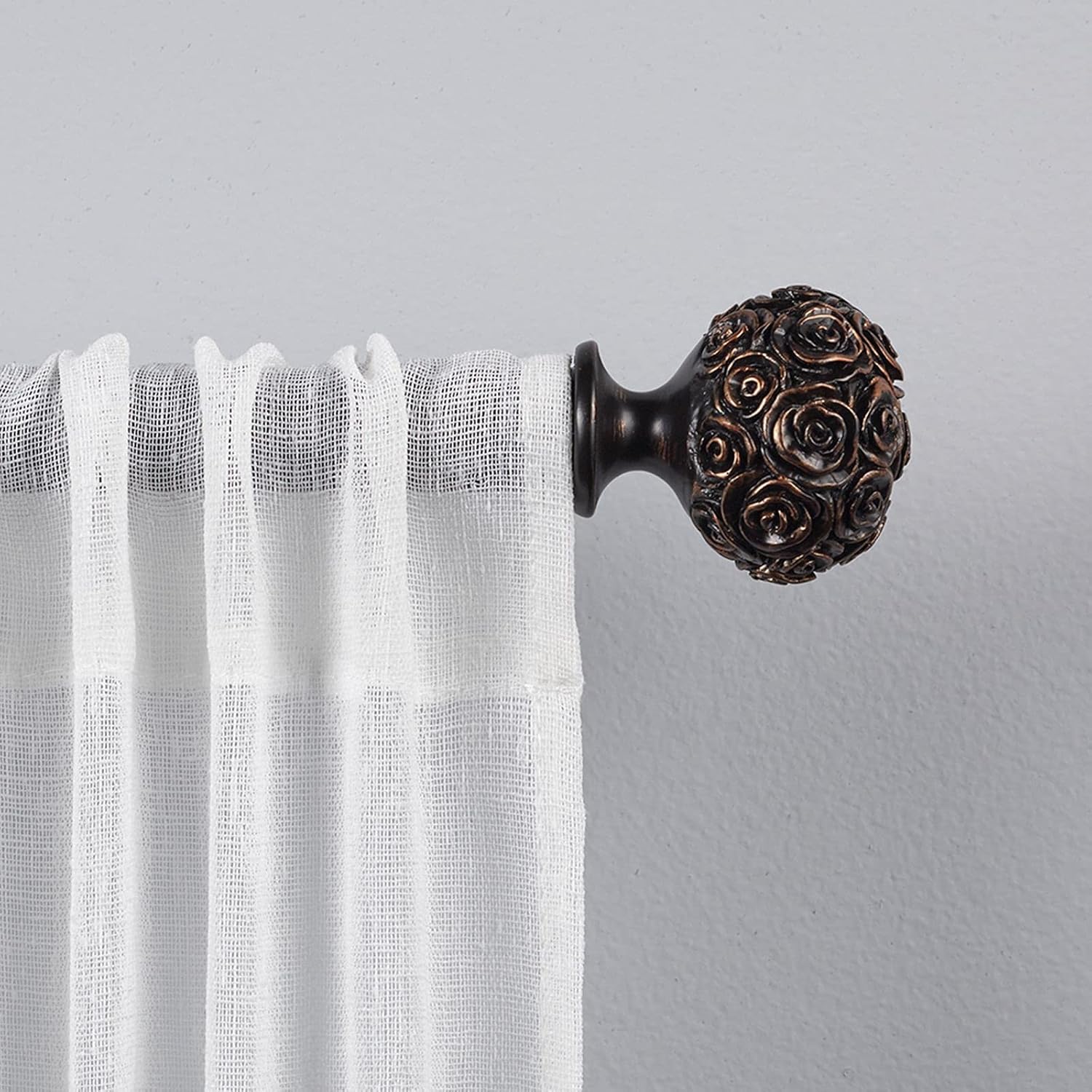 Exclusive Home Curtains ER1004-02 3672 Peony 1" Curtain Rod and Finial Set, 36"-72", Matte Bronze : Home & Kitchen